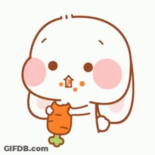 Cartoon Rabbit Holding Carrot In Mouth GIF