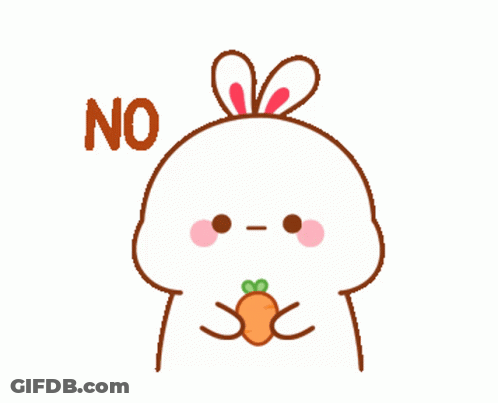 Cartoon Rabbit Holding Carrot Saying No GIF
