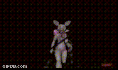 Cartoon Rabbit Holding Coffee In Dark Room GIF