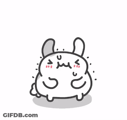 Cartoon Rabbit Holding Red Heart On Head GIF