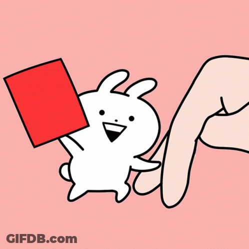 Cartoon Rabbit Holding Red Square GIF