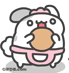 Cartoon Rabbit In Pink Tutu Holding Cookie GIF