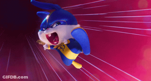 Cartoon Rabbit In Superhero Costume GIF