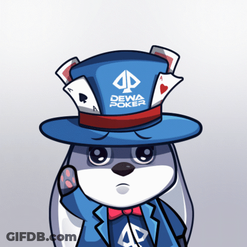 Cartoon Rabbit In Top Hat With Dewa Poker GIF