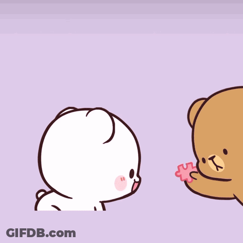 Cartoon Rabbit Laying On Puzzle Wall GIF
