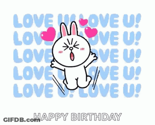 Cartoon Rabbit Love U GIF