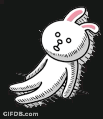 Cartoon Rabbit Lying With Brush GIF