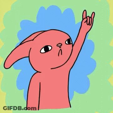 Cartoon Rabbit Making Horns Sign GIF