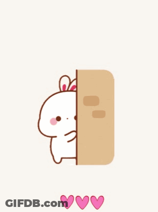 Cartoon Rabbit Peeking Out GIF
