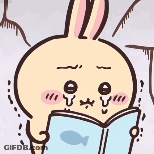 Cartoon Rabbit Reading Book GIF