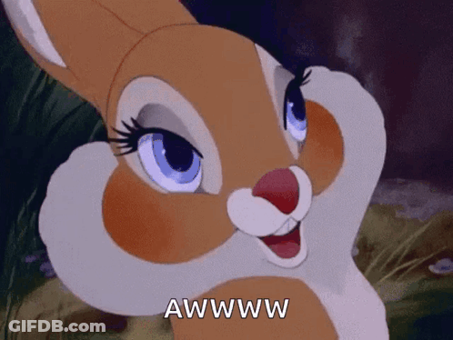 Cartoon Rabbit Saying Awww GIF