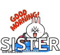 Cartoon Rabbit Saying Good Morning GIF