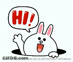 Cartoon Rabbit Saying Hi GIF