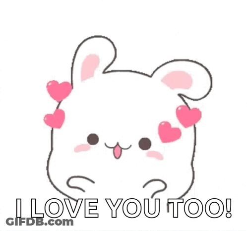 Cartoon Rabbit Saying I Love You GIF