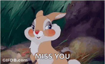 Cartoon Rabbit Saying Miss You GIF