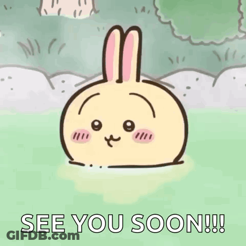 Cartoon Rabbit Saying See You Soon GIF