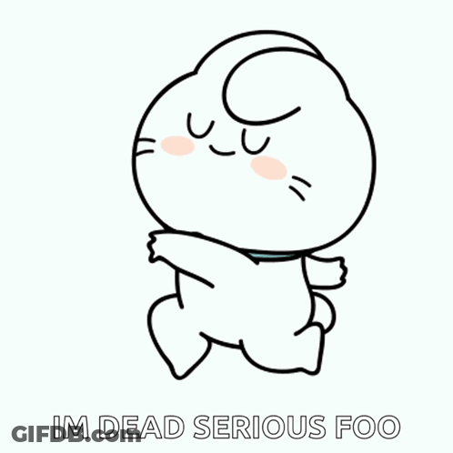 Cartoon Rabbit Sitting With Arms Outstretched Saying Im Dead Serious Foo GIF