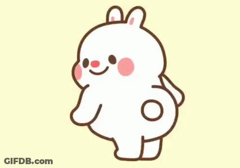 Cartoon Rabbit Smiling On Yellow GIF