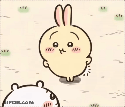 Cartoon Rabbit Standing Next To Bear GIF