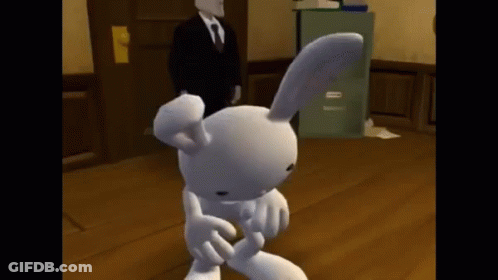 Cartoon Rabbit Standing On Floor GIF