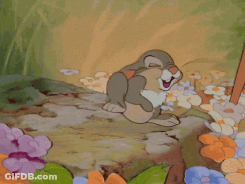 Cartoon Rabbit Standing With Mouth Wide Open GIF