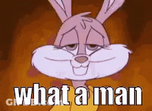 Cartoon Rabbit What A Man GIF