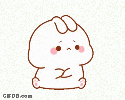 Cartoon Rabbit With Bow And X On Chest GIF