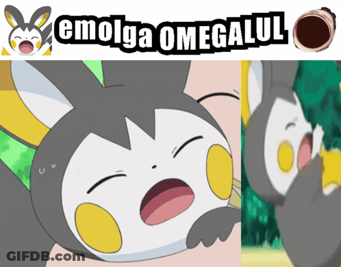 Cartoon Rabbit With Emolga Omegaul GIF