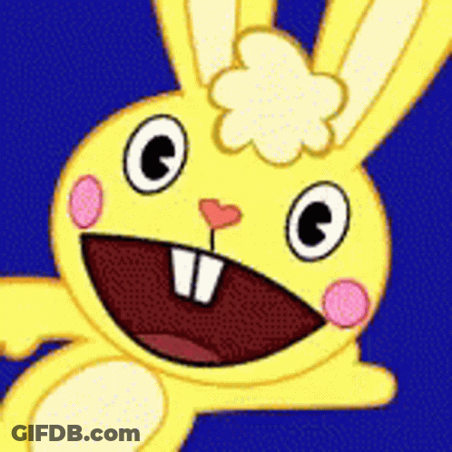 Cartoon Rabbit With Flower On Head GIF