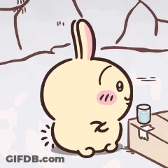 Cartoon Rabbit With Glass Of Water GIF