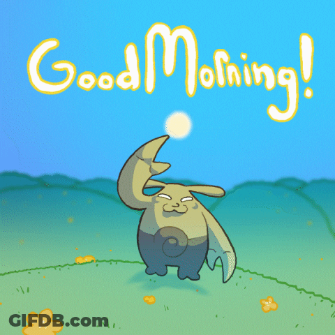 Cartoon Rabbit With Good Morning GIF