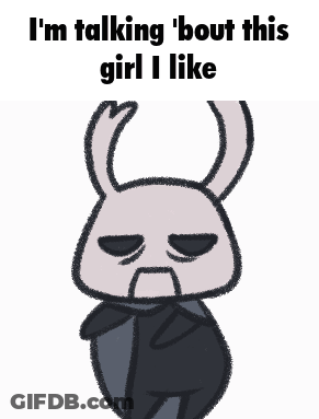 Cartoon Rabbit With Horns Saying I'm Talking Bout This Girl I Like GIF