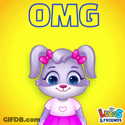 Cartoon Rabbit With Pink Bow Saying OMG GIF