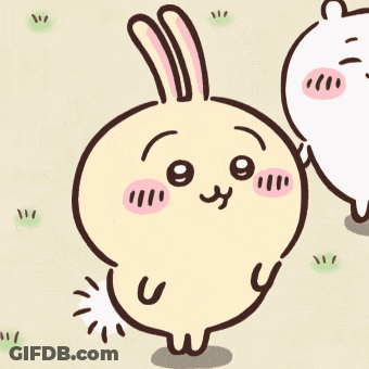 Cartoon Rabbit With Pink Cheeks GIF