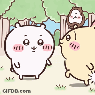 Cartoon Rabbit With Pink Cheeks GIF