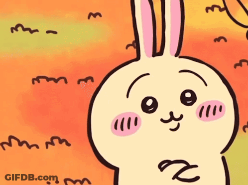 Cartoon Rabbit With Pink Nose And Ears GIF