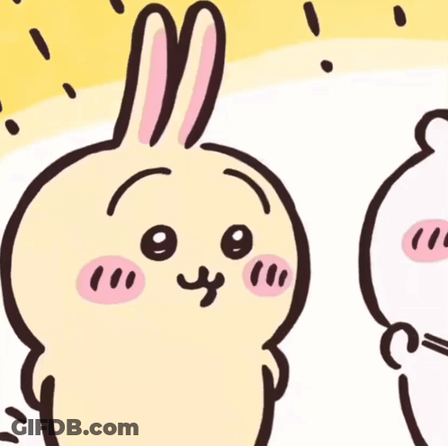 Cartoon Rabbit With Pink Nose GIF
