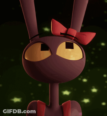 Cartoon Rabbit With Red Bow GIF