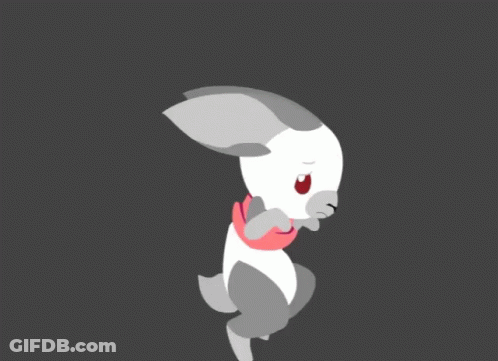Cartoon Rabbit With Scarf Walking GIF