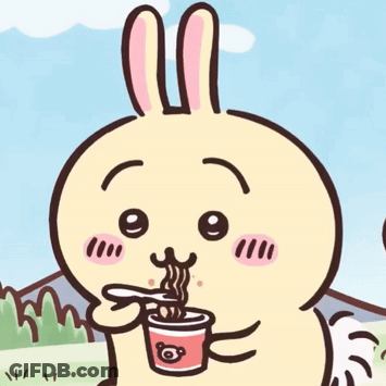 Cartoon Rabbit With White Tail In Grass GIF
