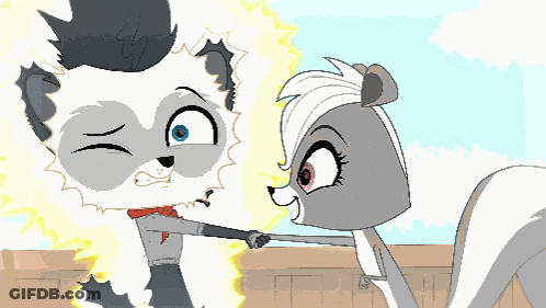 Cartoon Raccoon And Squirrel GIF