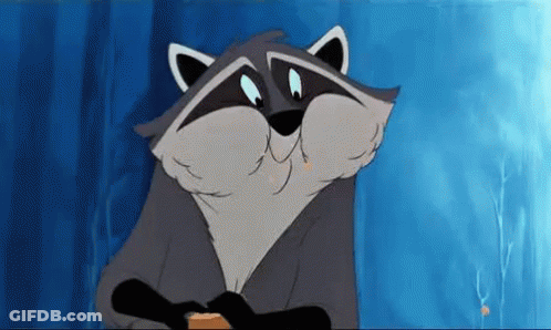 Cartoon Raccoon Holding Food GIF