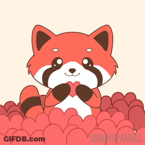 Cartoon Raccoon Holding Heart In Front Of Face GIF