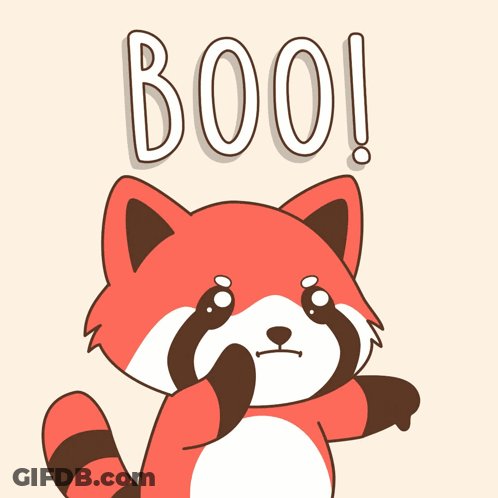 Cartoon Raccoon Saying Boo GIF
