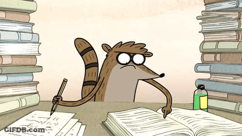 Cartoon Raccoon Writing On Paper With Pencil GIF