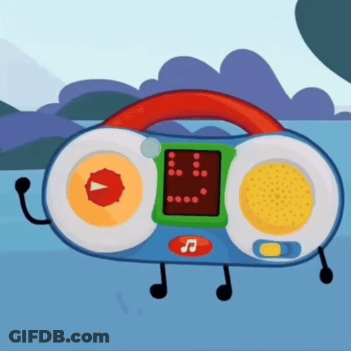 Cartoon Radio With Arms And Legs GIF