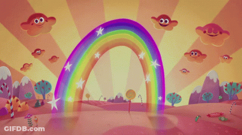 Cartoon Rainbow With Face GIF