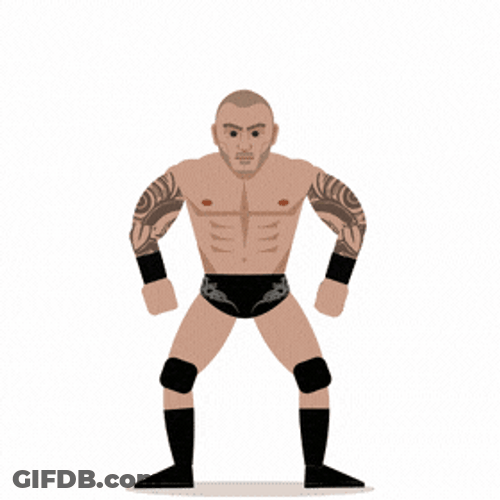 Cartoon Randy Orton Arms Stretched Out GIF