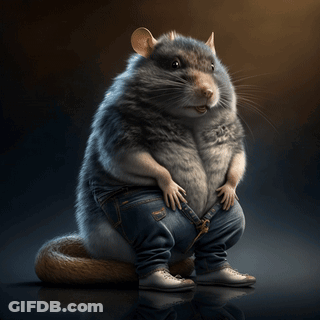 Cartoon Rat In Jeans And Sneakers GIF