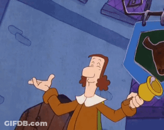 Cartoon Rat Wearing Yellow Shirt And Blue Belt GIF